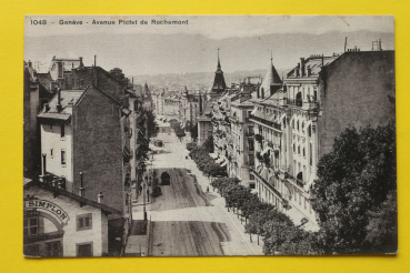Ansichtskarte AK Genf / Pictet de Rochemont Straße / 1910-1920 / Straßenansicht – Häuser – Architektur